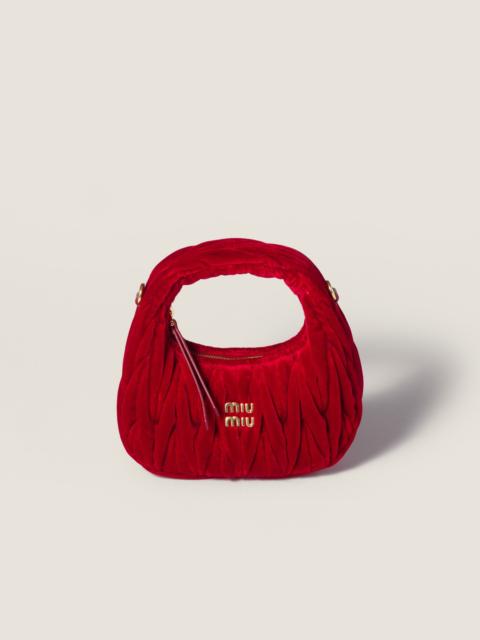 Miu Miu Wander matelassé velvet mini-bag
