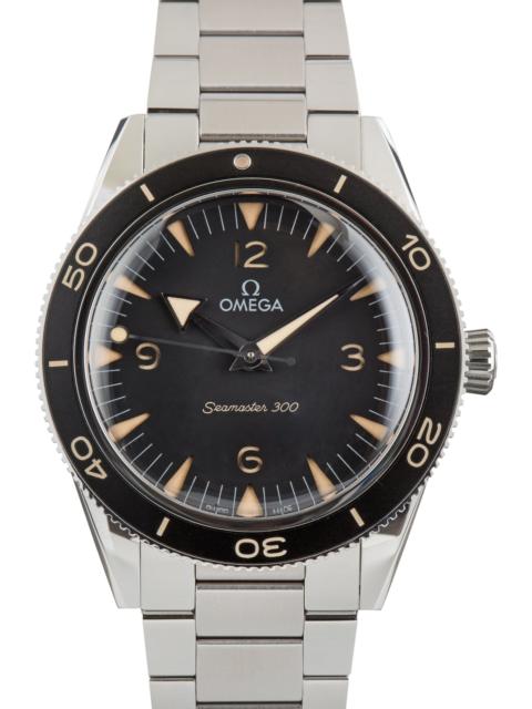 OMEGA Pre-Owned Stainless Steel Omega Seamaster 300 Black Arabic Dial