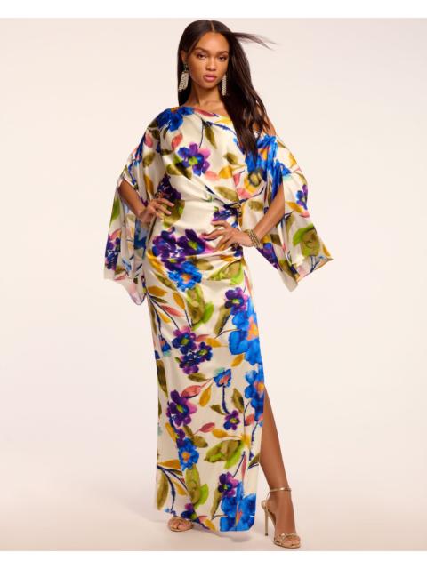 RAMY BROOK Noel Printed Silk Off-The-Shoulder Maxi Dress