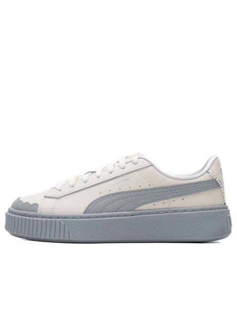 PUMA (WMNS) PUMA Basket Platform Shoes 'Pearl White Blue' 398910-04