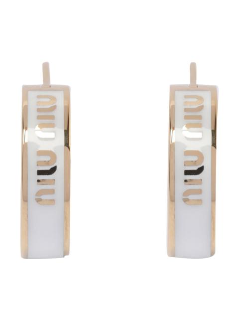 Miu Miu Miu Miu Women Miu Miu Logo Enameled Metal Earrings