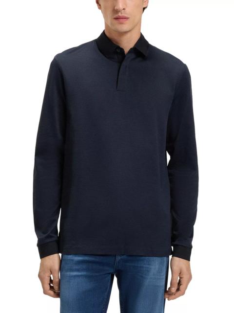 BOSS Pado Long Sleeve Mercerized Cotton Polo Shirt