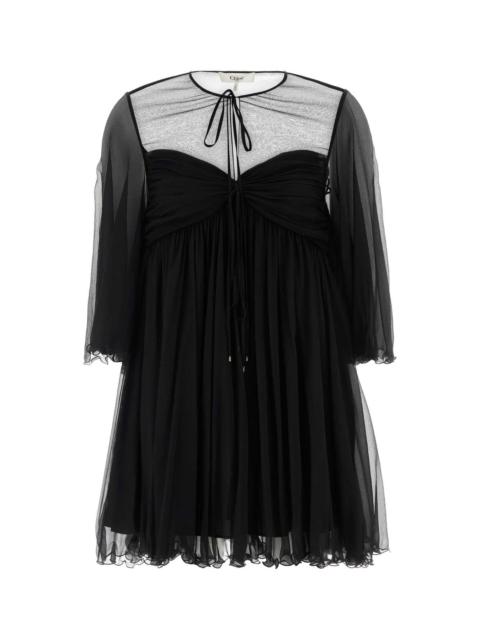 Chloé Chloe Women Black Georgette Mini Dress
