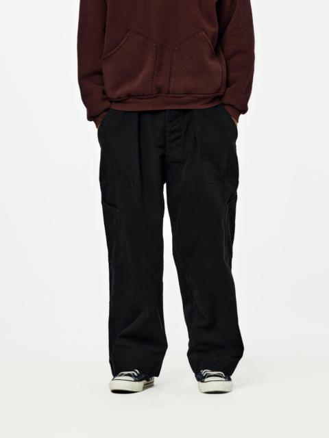 A.PRESSE COTTON SILK TWILL WIDE TROUSERS (BLACK) SIS