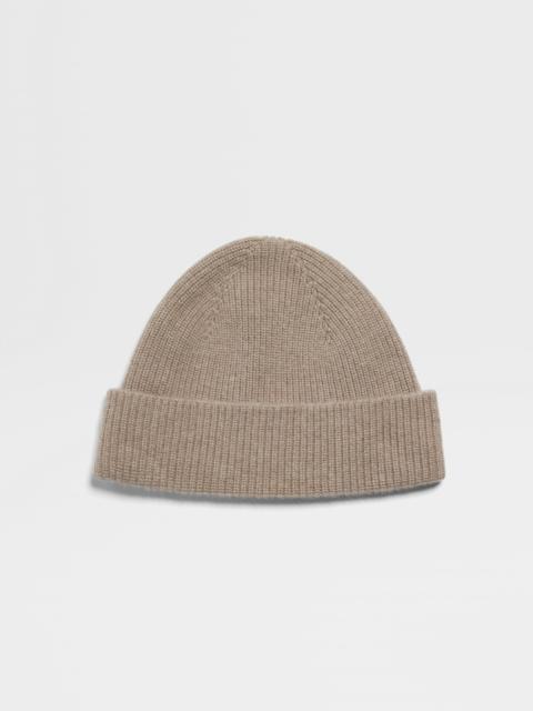 ZEGNA LIGHT TAUPE OASI CASHMERE BEANIE