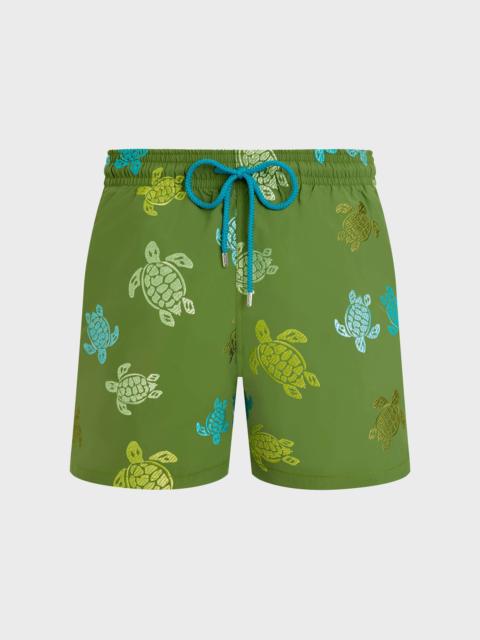 Vilebrequin MEN SWIM SHORTS EMBROIDERED TORTUE MULTICOLORE - LIMITED EDITION