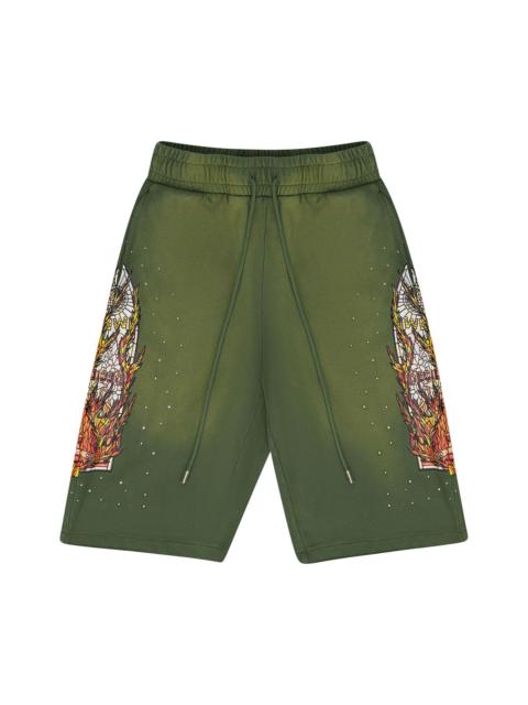 WHO DECIDES WAR Who Decides War Flame Glass Sweatshorts 'Green'