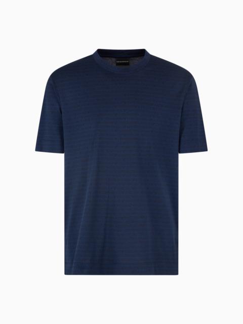 EMPORIO ARMANI JERSEY T-SHIRT WITH ALL-OVER JACQUARD LETTERING