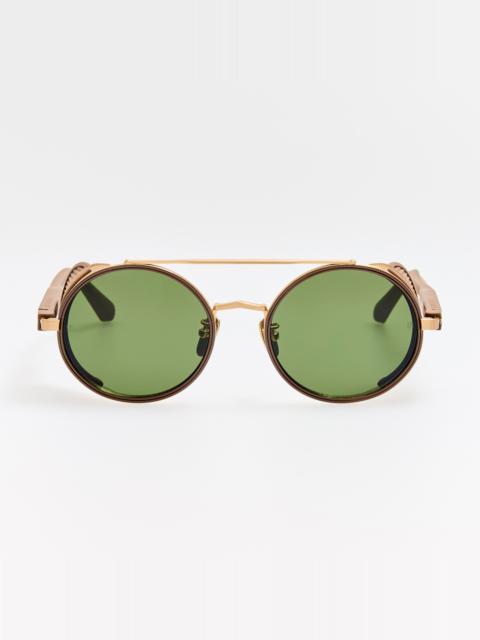 LINDA FARROW Baret Explorer Sunglasses in Matt Champagne