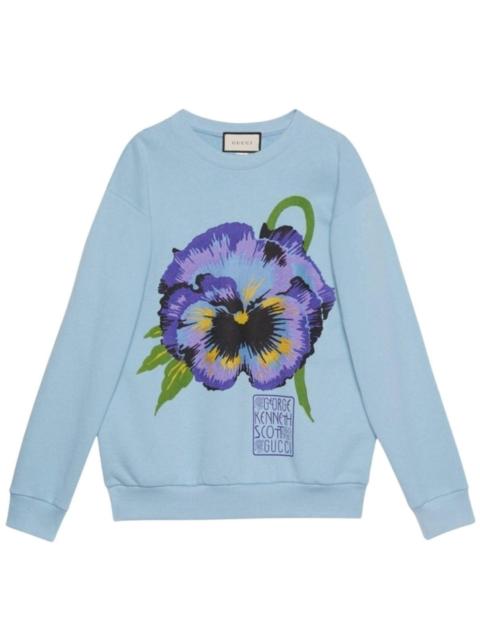 GUCCI Ken Scott Print Cotton Crewneck Sweatshirt