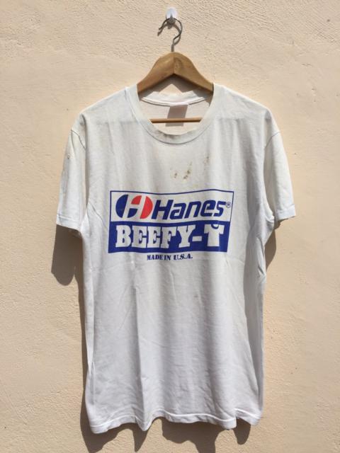 Other Designers Vintage Trashed Hanes Beefy T Logo Tee Size Medium 80s