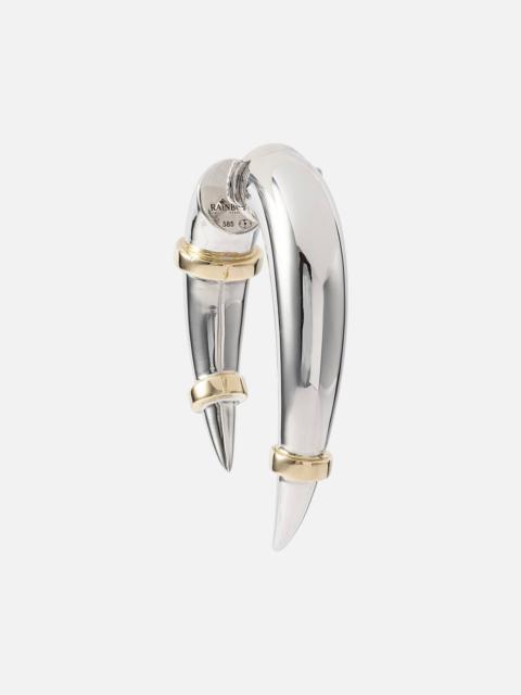 RAINBOW K Horn 14kt white gold single earring