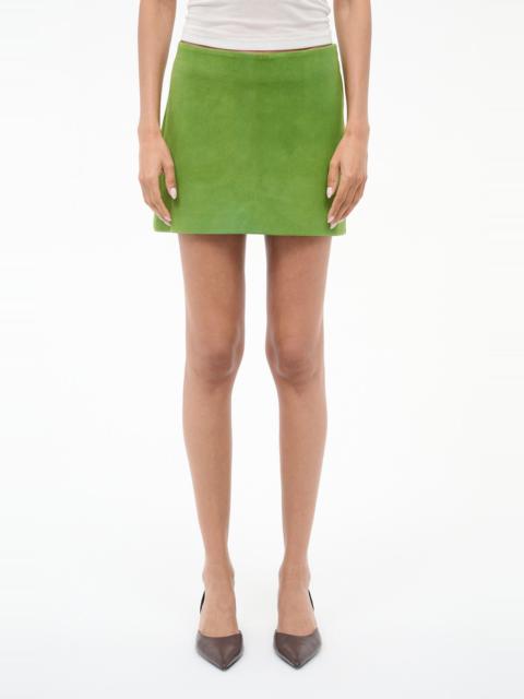STAUD STAUD Crest Suede Miniskirt in Leaf at Nordstrom