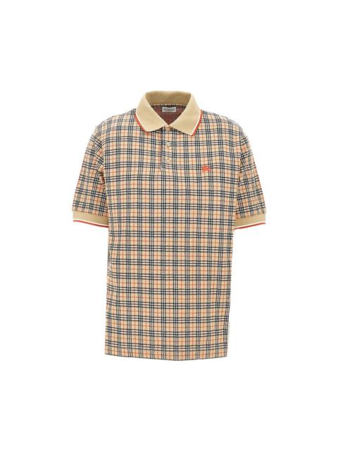 Burberry Burberry Check Jersey Polo Shirt Beige Men