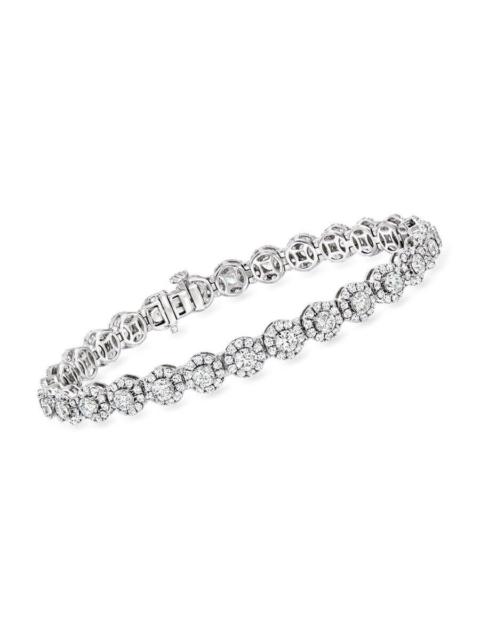 Other Designers Brilliant Diamond 7 Carat Lab Grown Diamond Tennis Bracelet in 14K White Gold, F Color, VS Clarity, 