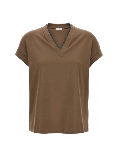 Cotton v-necked t-shirt