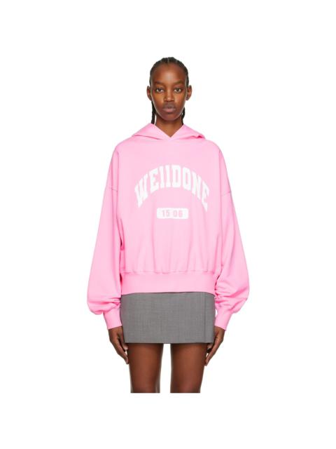We11done Pink Old School Campus Hoodie