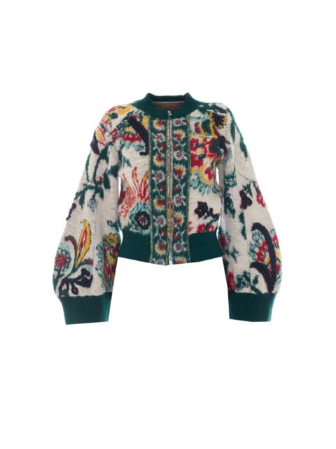 sacai Sacai Women Floral Jacquard Knit Blouson
