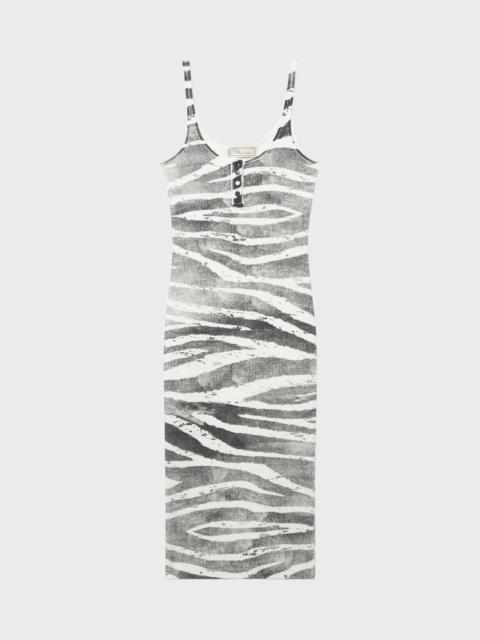 Blumarine ZEBRA-PRINT RIBBED MIDI DRESS