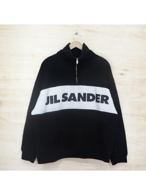 Jil Sander Vintage 90s JIL SANDER Big Logo HalfZip Sweater Sweatshirt Made In Italy