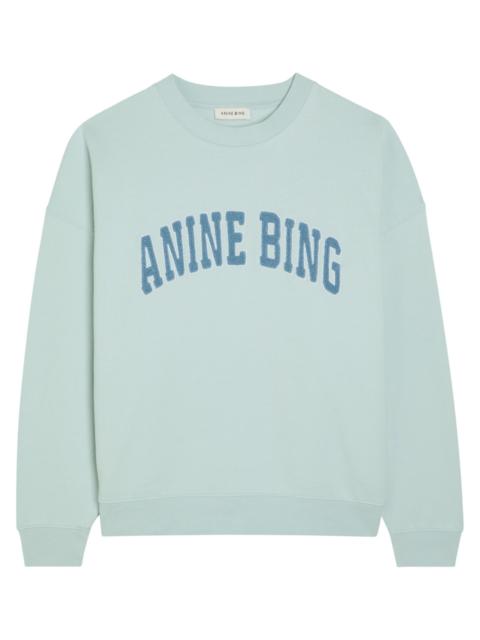 ANINE BING Anine Bing Miles Logo-appliquéd Cotton Sweatshirt