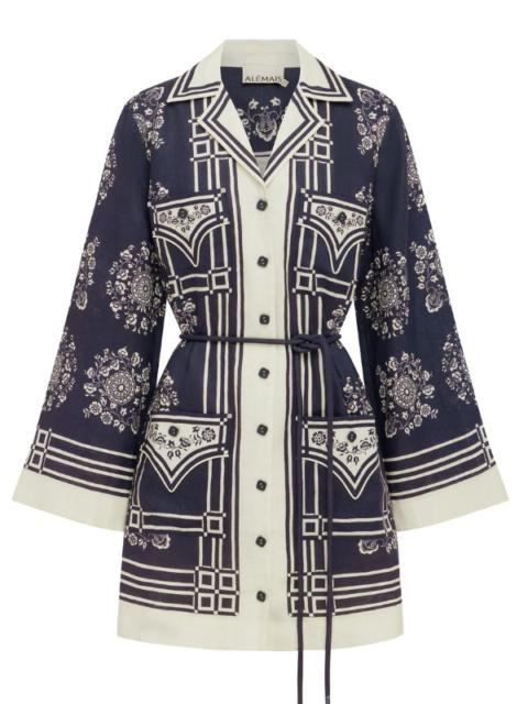 ALÉMAIS Banderra Mini Dress in Ink