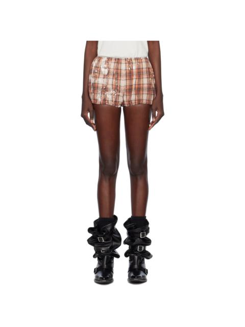 R13 Orange Bloomer Shorts