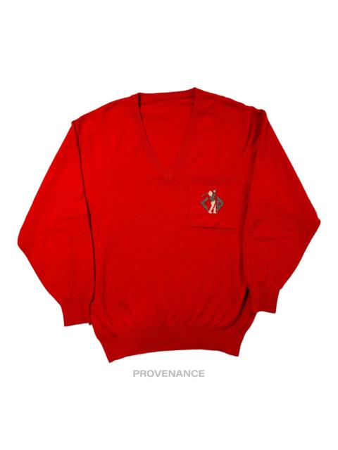 Other Designers Christian Dior Golf Logo V Neck Sweater - Fine Wool Red S