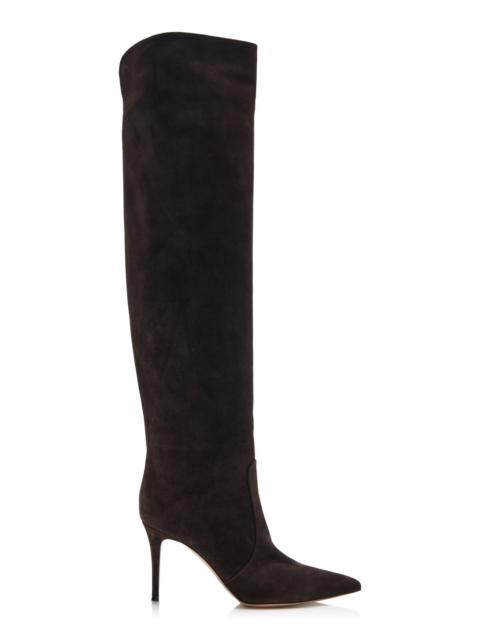 Gianvito Rossi Hansen Cuissard Suede Over-The-Knee Boots brown
