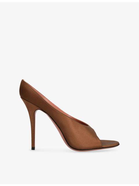 Amina Muaddi Anok Slipper 105 Satin Heeled Courts