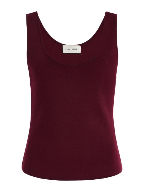 HIGH SPORT Exclusive Wool Tank Top burgundy