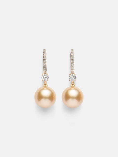 MIKIMOTO Classic Elegance 18kt gold earrings with diamonds and pearls