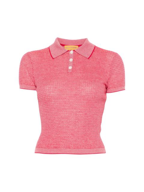 Shrunken cashmere polo top