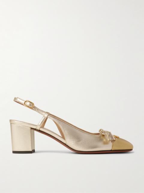Valentino Valet Du Roi 60 Tasseled Two-tone Metallic Leather Slingback Pumps