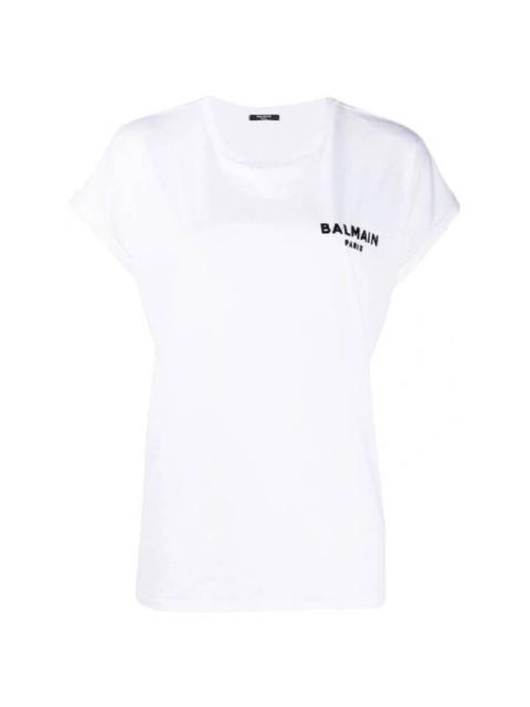 Balmain Balmain Logo Print Cotton T Shirt