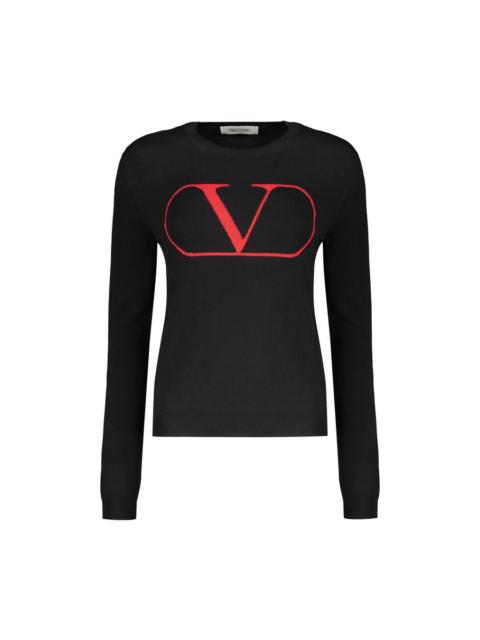 Valentino Valentino Womens Black Wool Crewneck Sweater