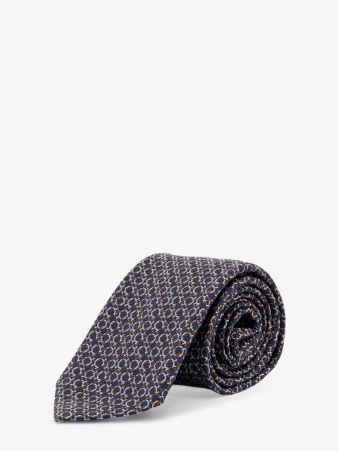 FERRAGAMO Ferragamo Men Crema Silk Tie With Intreccio Print