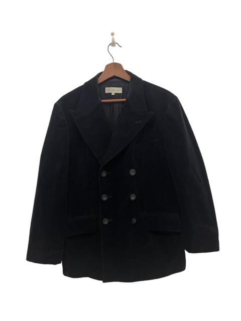 Dries Van Noten Vintage Black Corduroy Double Breast DVN Coat