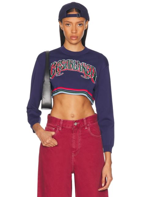 CASABLANCA Baseball Cropped Tee