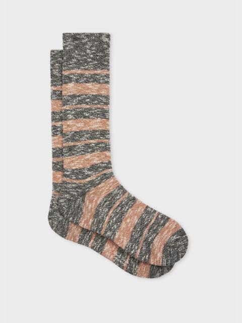 Paul Smith Black Fleck Stripe Socks