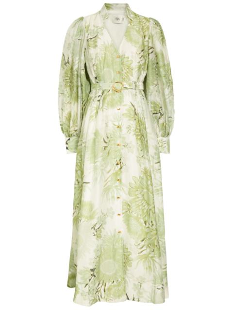 fleur du mal henley flared corset dress fleur du mal Henley Flared Corset Dress in Cafe Au Lait