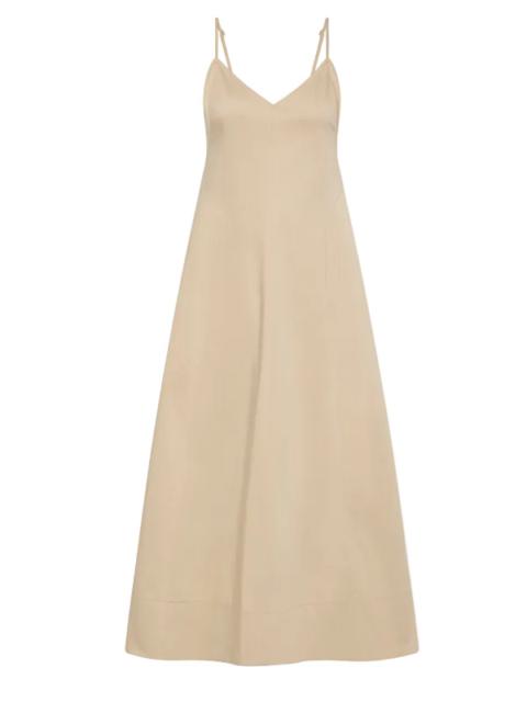 ST. AGNI Structured Cotton Midi Dress in Champagne