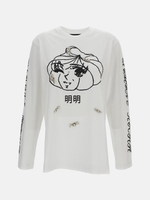 Simone Rocha Simone Rocha Women Dim Sum Logo Print Long Sleeve T-Shirt