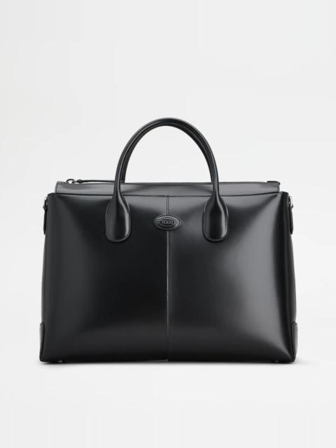 Tod's TOD'S DI BAG BRIEFCASE IN LEATHER MEDIUM - BLACK