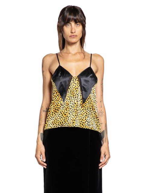 VERSACE Cheetah Allover Silk Slip Camisole
