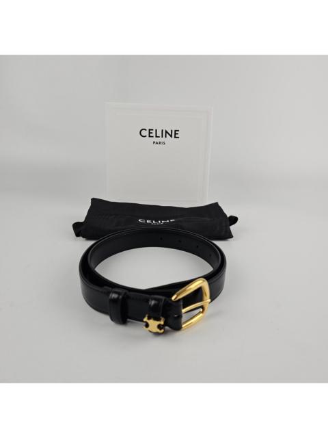CELINE CELINE Medium 25mm Vivienne Black Taurillon Leather Belt New