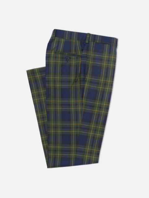 J. PRESS MADE-IN-CANADA MOSS GREEN TARTAN WOOL TROUSER