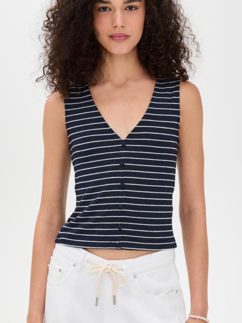 rag & bone The Knit Stripe Button Up Tank