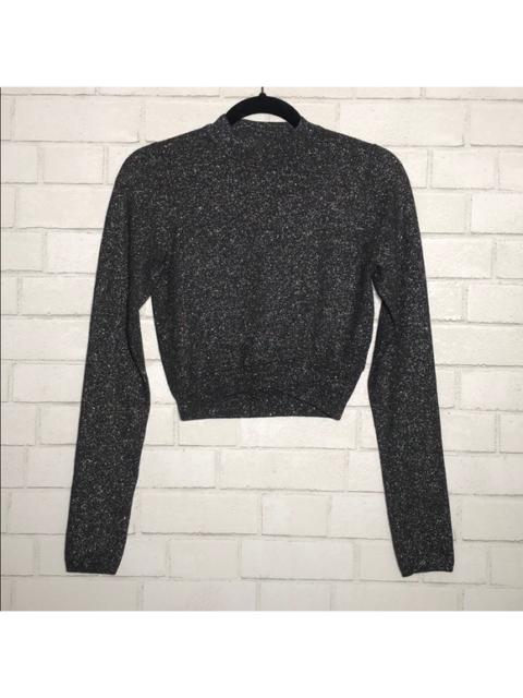 Other Designers Express Sparkly Sweater Knit Crop Top