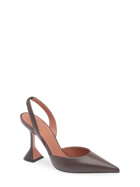 Amina Muaddi Amina Muaddi Holli Slingback Pump in Coffee Nappa at Nordstrom